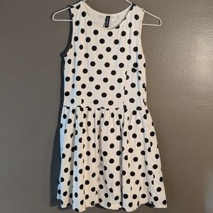 H&M White & Black Polka Dot Mini Dress